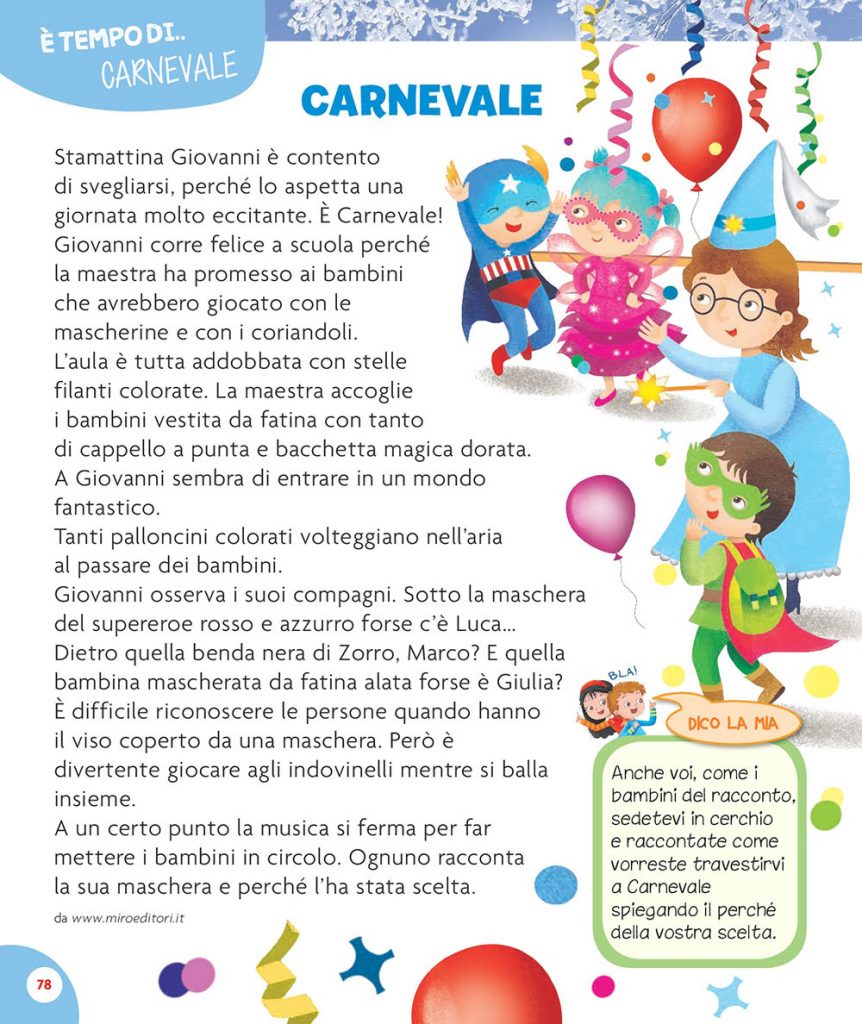 Mascherine di carnevale colorate con coriandoli e stelle filanti