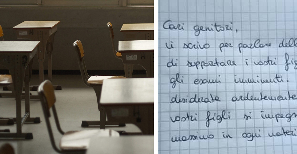 lettera scritta a mano ad ogni studente