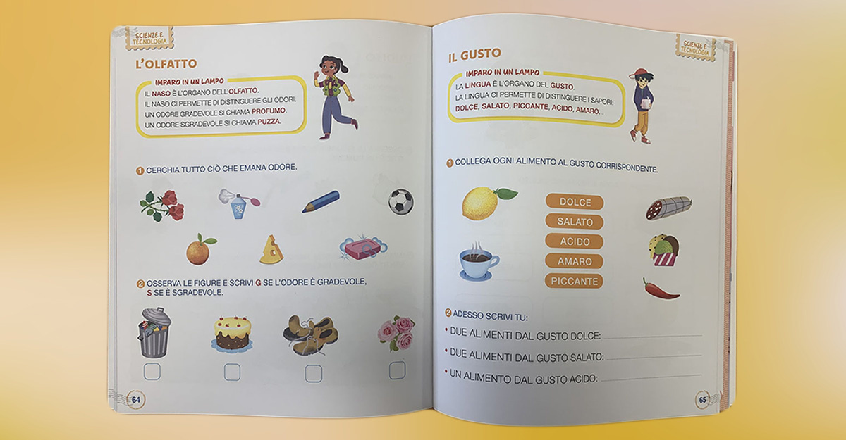 Le illustrazioni accattivanti e la grafica chiara di un sussidiario facilitano una didattica inclusiva