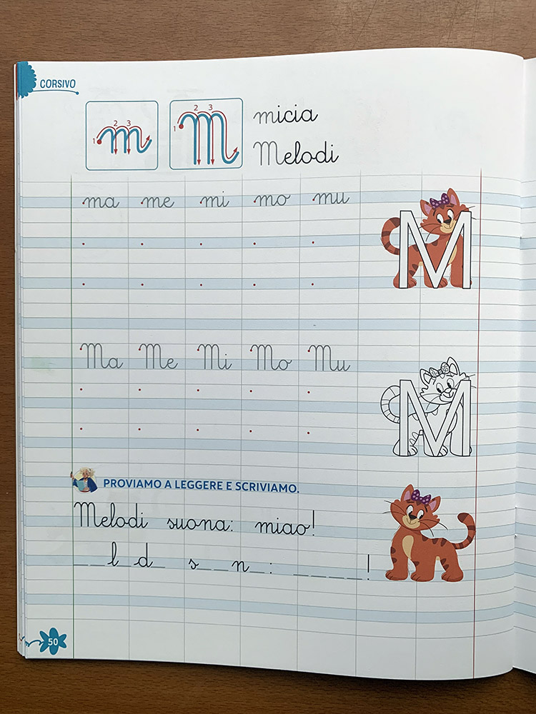 Micia melodi quaderno di scrittura